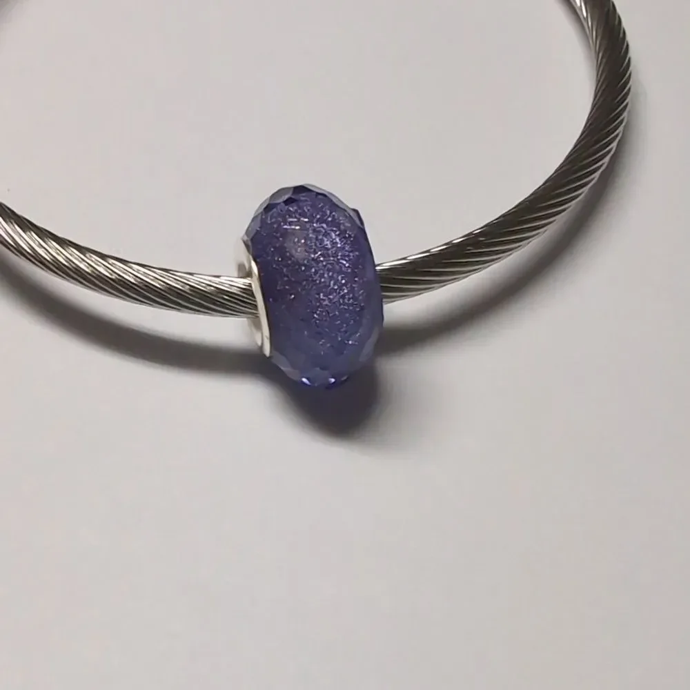 Sparkly Purple Charm for Pandora Style Bracelet‎